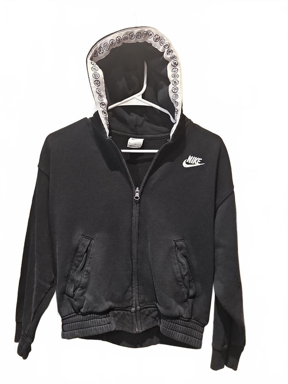 Nike Full Zip Hoodie Boys Youth Large BALL FOR ALL Black